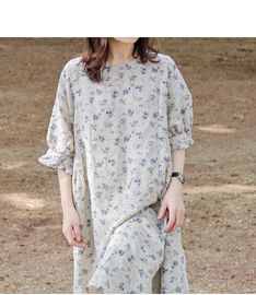 [Natural Garden] MADE N_ Ribbon linen flower dress_ Comfortable and lovely linen dress, Made in Korea